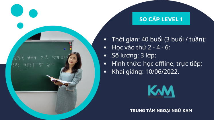 LỚP TIẾNG HÀN SƠ CẤP I